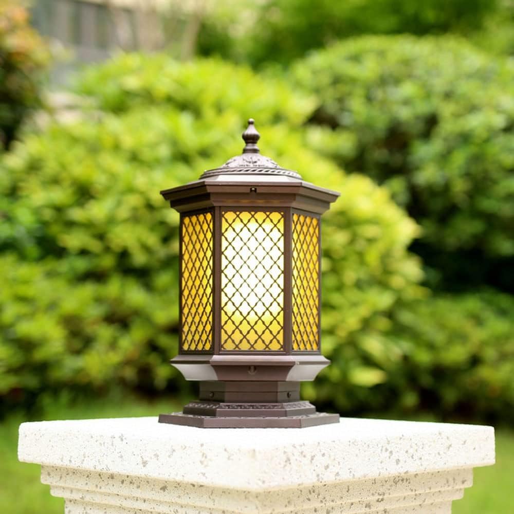 QUSYZD Waterproof Ip54 Post Light Fixture Vintage Outdoor Pillar Light Lawn Lamp Street Light Post Cap Light for Villaswalled Gardens Square Fence Outdoor Column Lamp,10.6in