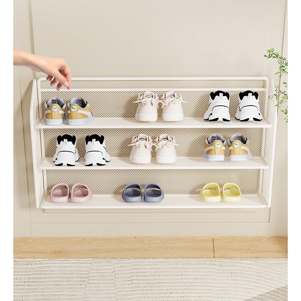 Organisateur chaussures sans percer pour porte en fer noir solide
