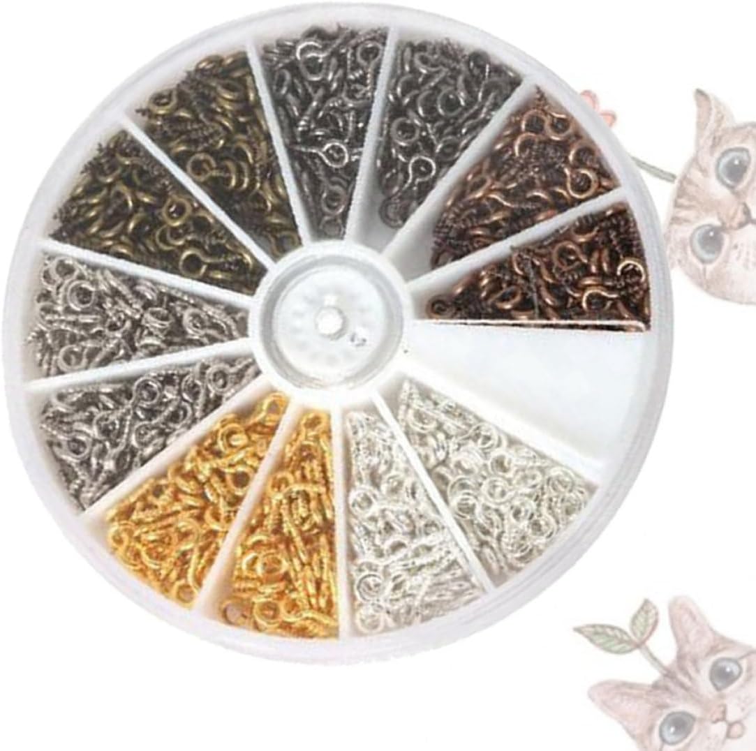 Alloy Screw Eye Pins 4x9mm Mixed Pack 600pcs for Jewelry Making