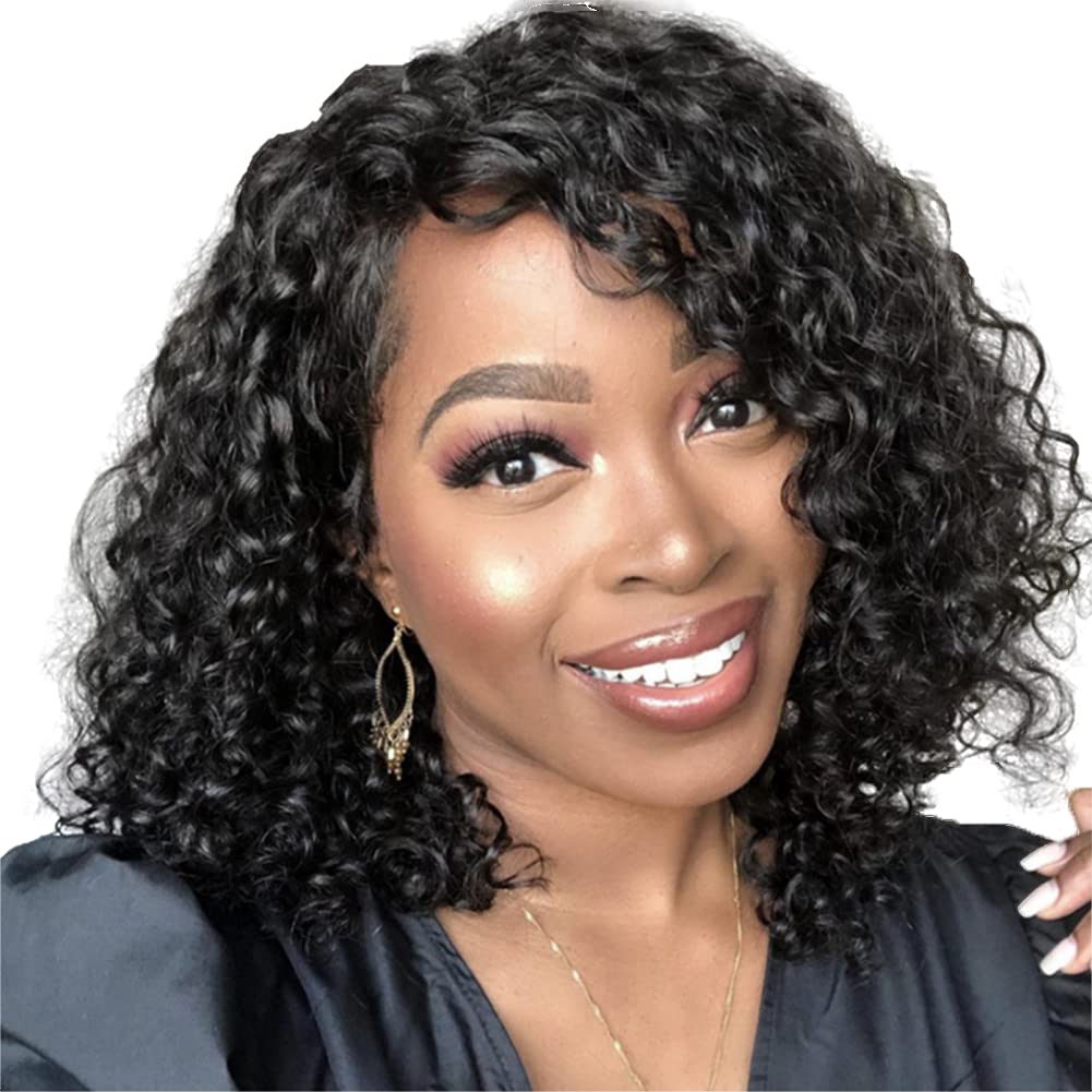 Buy Digao Short Curly Hair Short Loose Curly Wigs Fluffy Weave Curl Afro Wigs Black Synthetic Hair Wig Natural Daily Half Wigs For Black Women And White Women Soft Hair Black Wigs