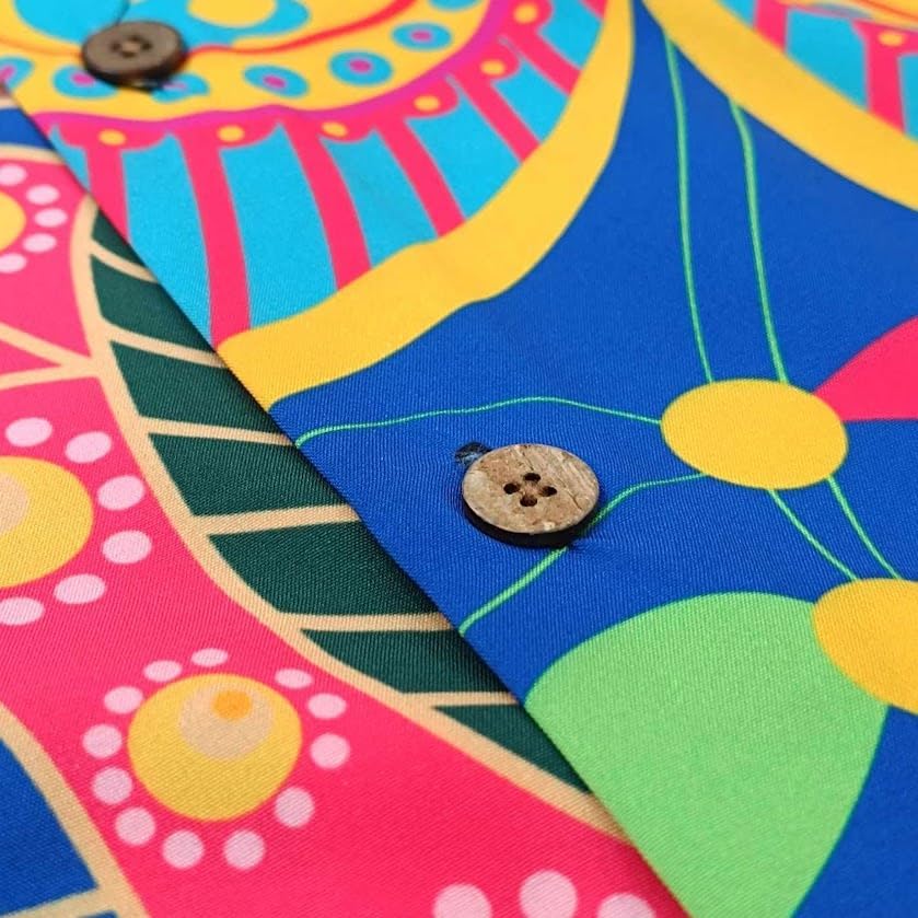 Hawaiian Shirt Casual Coconut Shell Button Down Short Sleeve Front Pocket Men Unisex Summer Beach Tropical Floral - Image 5