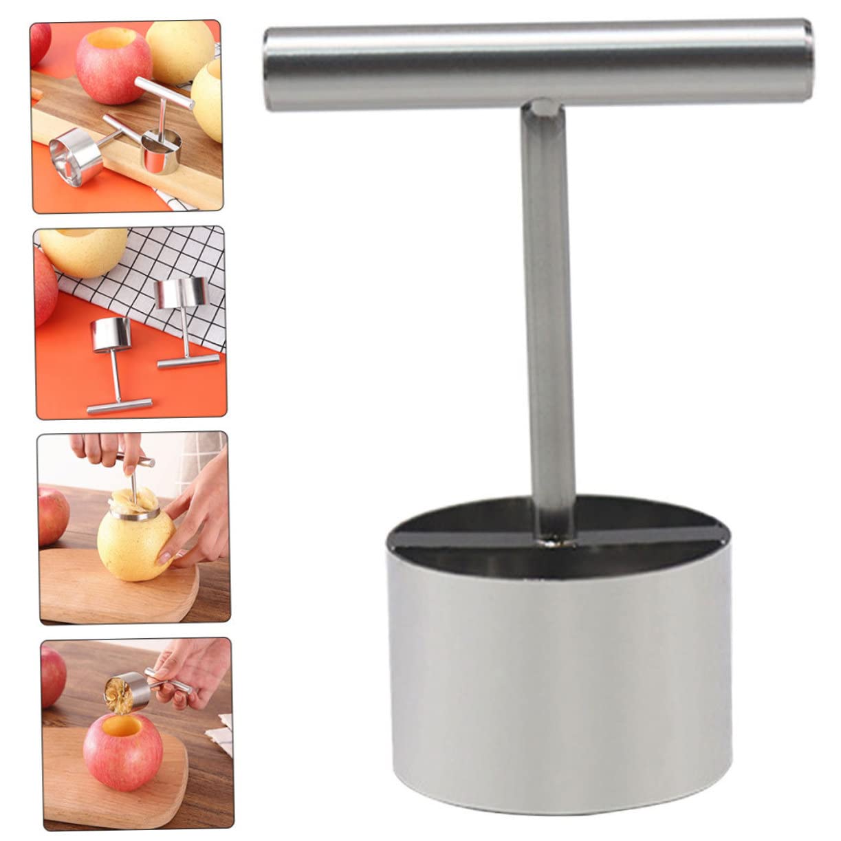 5piezas Descorazonador De Frutas De Acero Inoxidable Herramienta Para Quitar El Corazón De y Manzanas Gadget De Cocina Práctico y Multifuncional Para Frutas De Mediano Fácil De