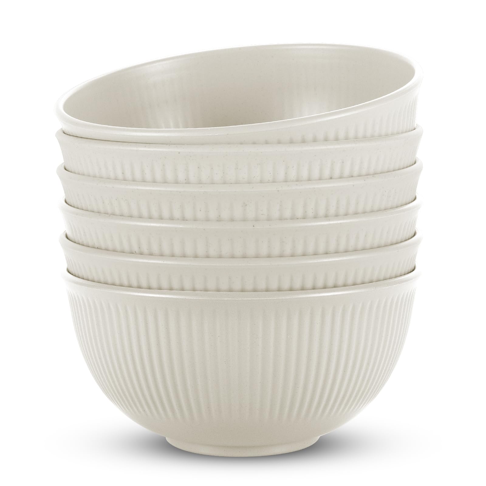 6Pcs Unbreakable Cereal Bowls, 655ml Lightweight Bowl Set, Reusable Plastic Bowls for Party, Picnics, Camping, Breakfast, Salad, Pasta, Soup, Noodles, Snack, Dishwasher & Microwave Safe