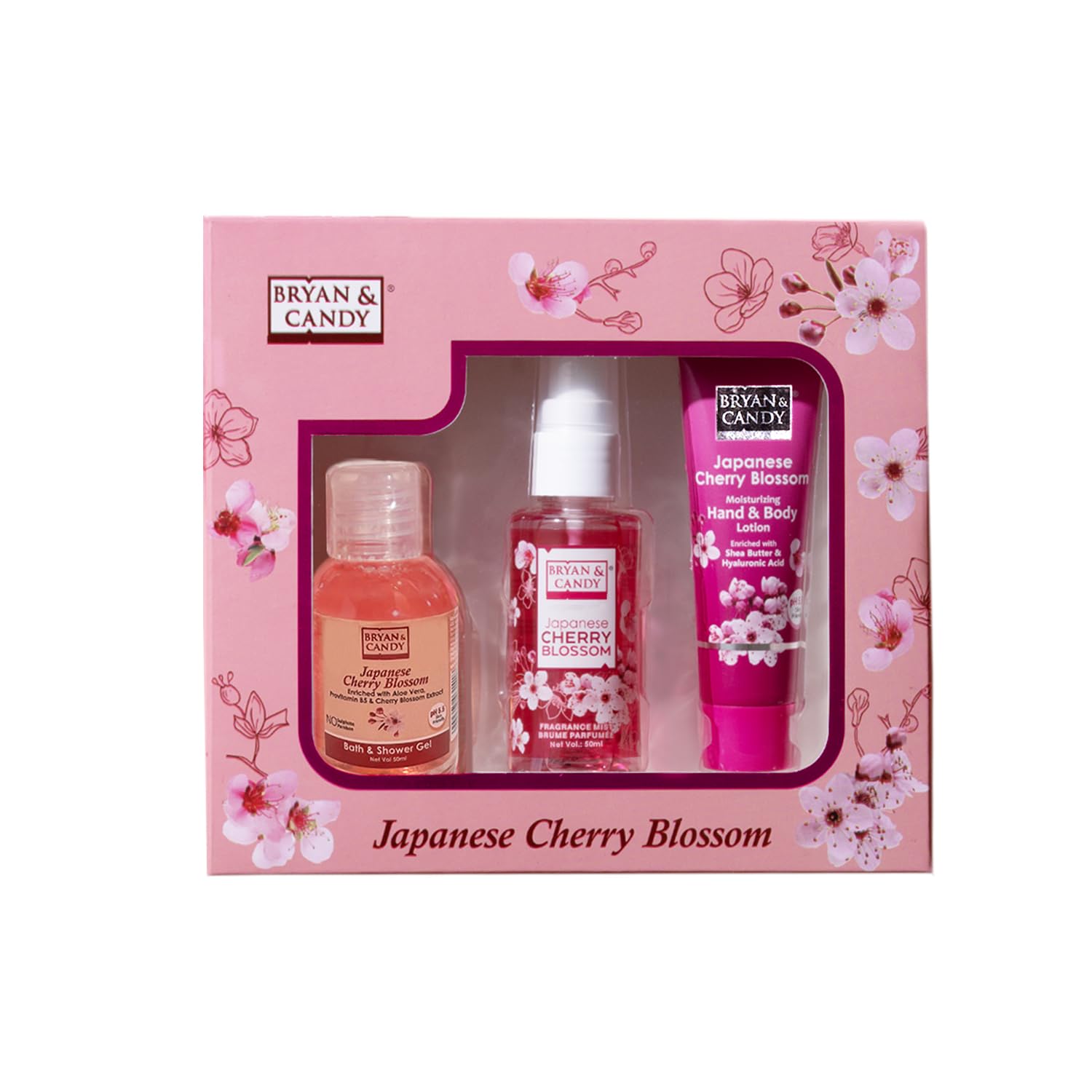 Bryan & Candy Cherry Blossom Bath Kit Women's Day Gift Set For Women| Shower Gel, Fragrance Mist, Hand & Body Lotion | Vegan, pH 5.5, SLS & Paraben-Free |-picture-50