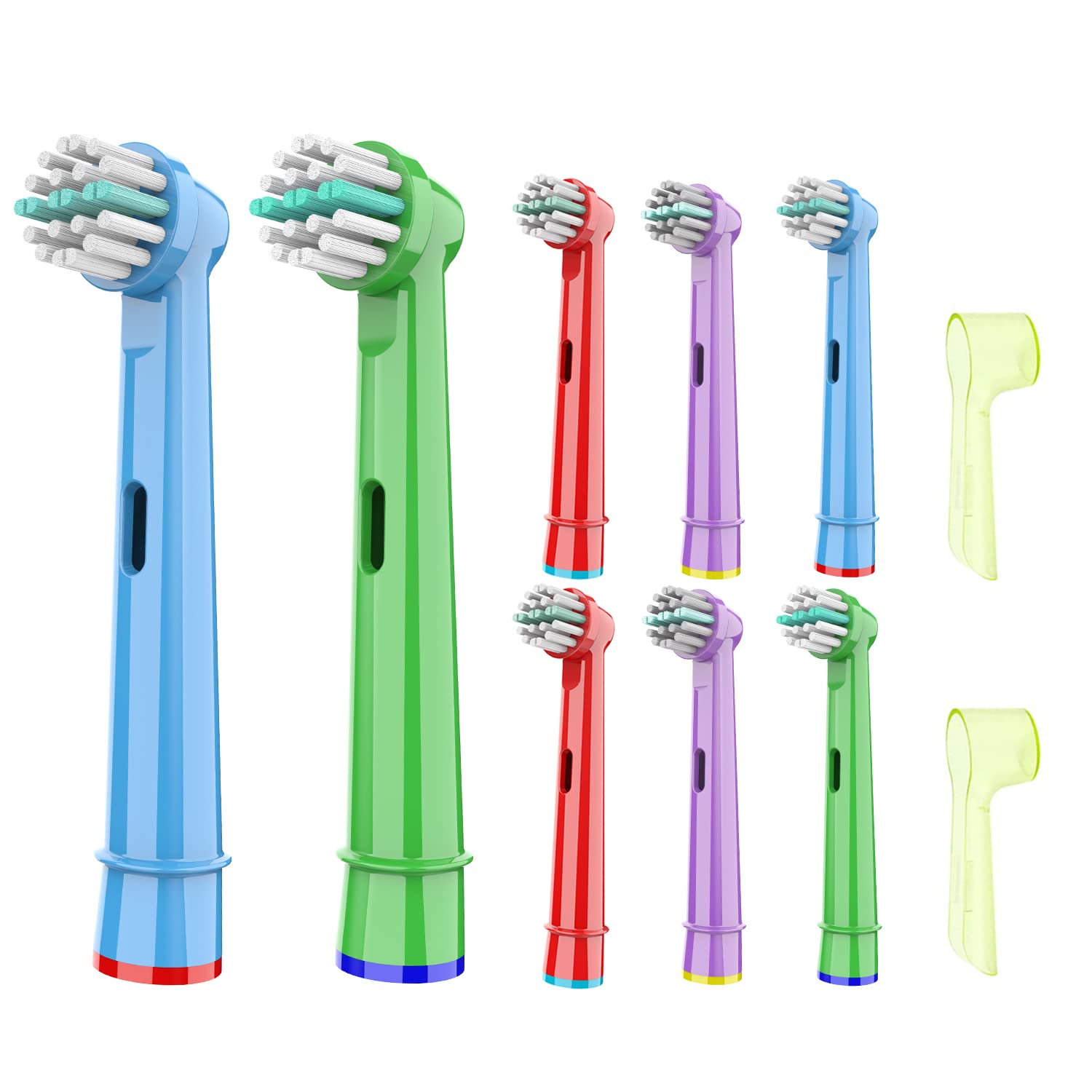 Kids Toothbrush Heads, 8 Pack Replacement Heads with 2 pcs Cover,Professional Soft Dupont Bristles Electric Toothbrush Heads for Teeth Care Ages 3+