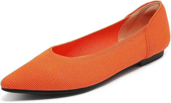 Touchmosees Women's Pointed-Toe Ballet Flats Classic Slip-On Breathable Dress Flats