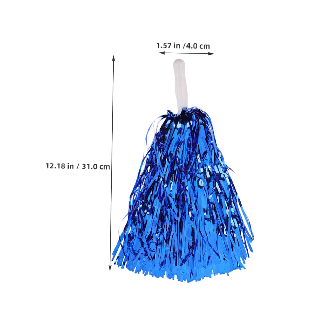 Totority Metallic Foil Handle Pom Poms 12pcs Cheerleader Set Fun Cheer Supplies Dance Team Accessories School Sports Decor