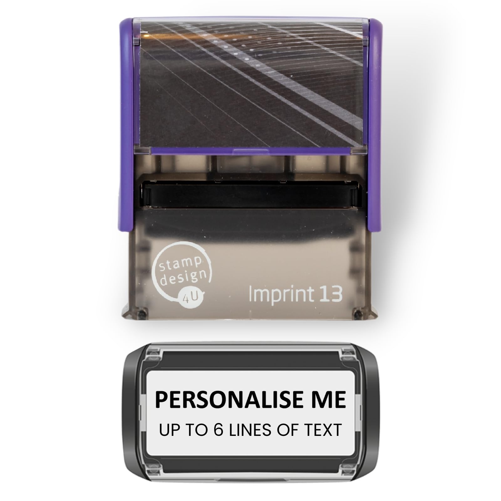 Premium Personalised Custom Made Stamp- Imprint 13- Self-Inking, Rubber Address Stamp - Up to 6 Lines of Customised Text- Black Ink โ image 1