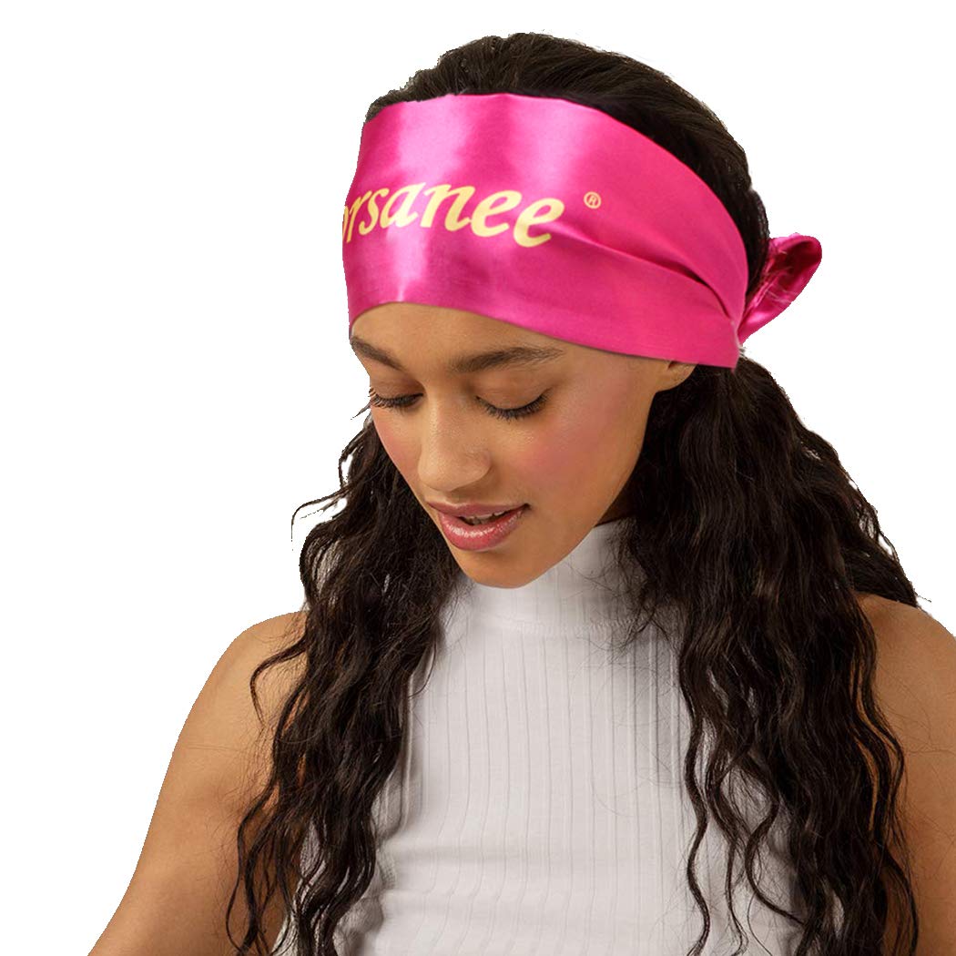 Stain Edge Laying Scarf for Lace Frontal Wigs, Non Slip Stain Scarf Headbands for Black Hair, Soft Wig Grip Headband for Makeup, Facial, Sport, Yoga (Rosy)