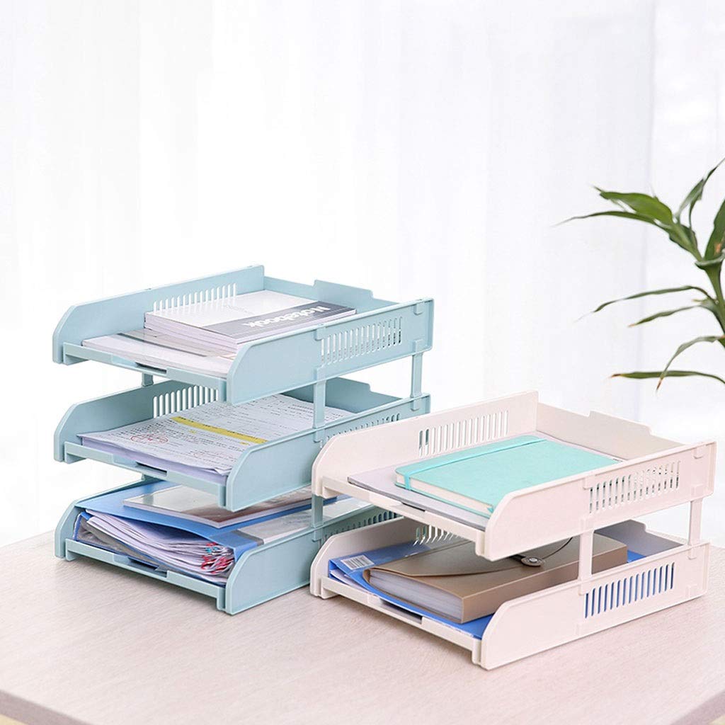 Portadocumenti da scrivania, Supporto for Documenti Multistrato, Cestino portaoggetti Multifunzionale, Materiale for Ufficio, Supporto for A4, Vassoio Portadocumenti Semplice(L)