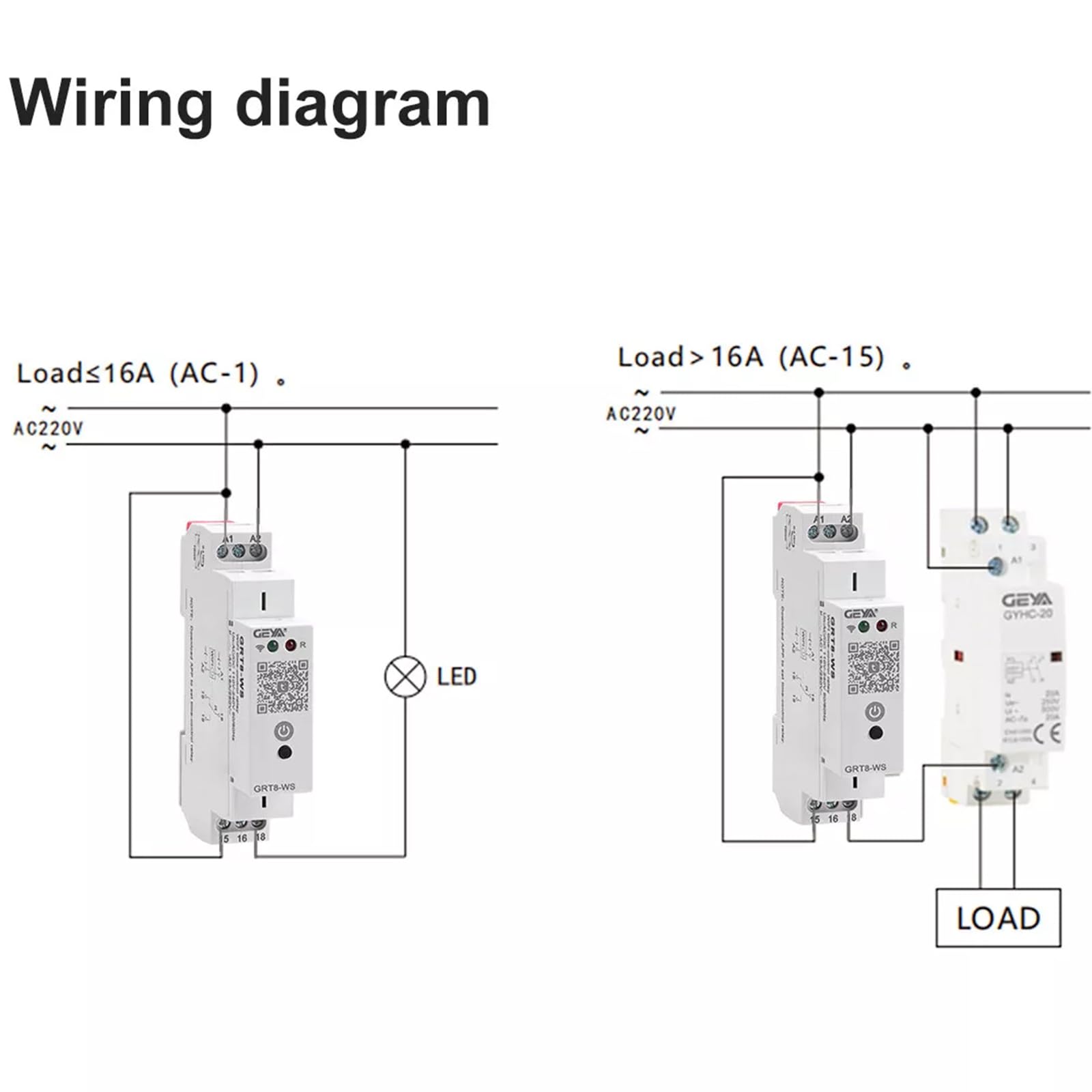 GEYA Relé de control de tiempo WiFi TUYA Interruptor de tiempo WiFi Interruptor de control remoto para el hogar inteligente 16A AC/DC110-240V