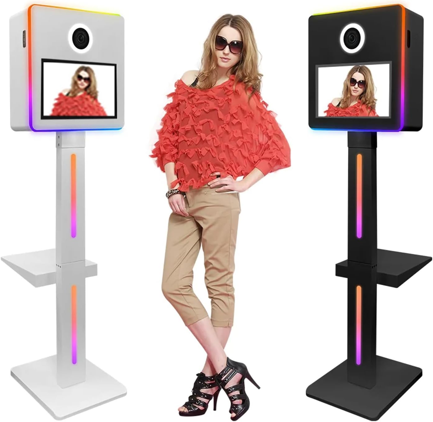 DSLR Photo Booth 15.6inch, Touch Screen Selfie Portable Photobooth Machine, Camera Mirror Booth with Flight Case, for Wedding Party Events Pack