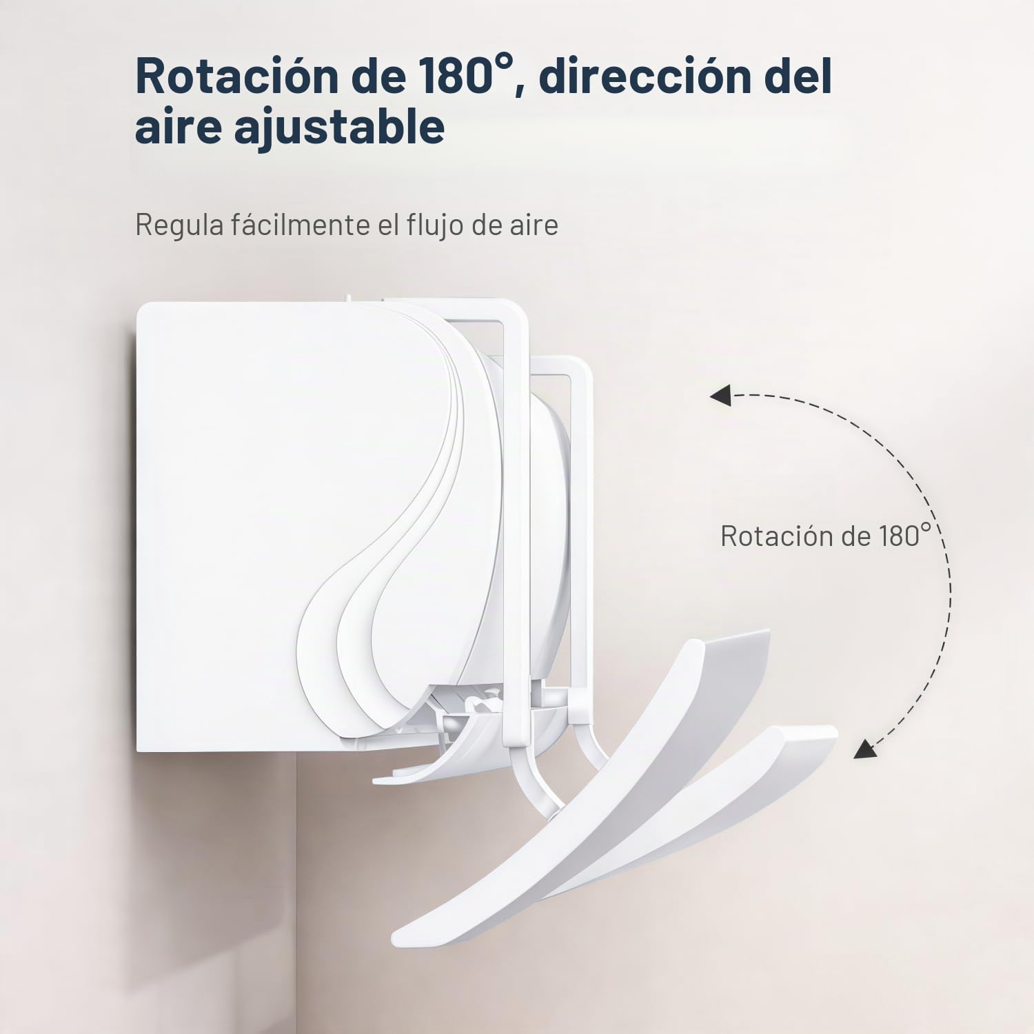 Deflector Aire Acondicionado Split, Desviador de Aire Climatizador Universal Anti-Soplo con Rejilla, Deflector para Aire Acondicionado Ajustable 180° para Hogar y Oficina