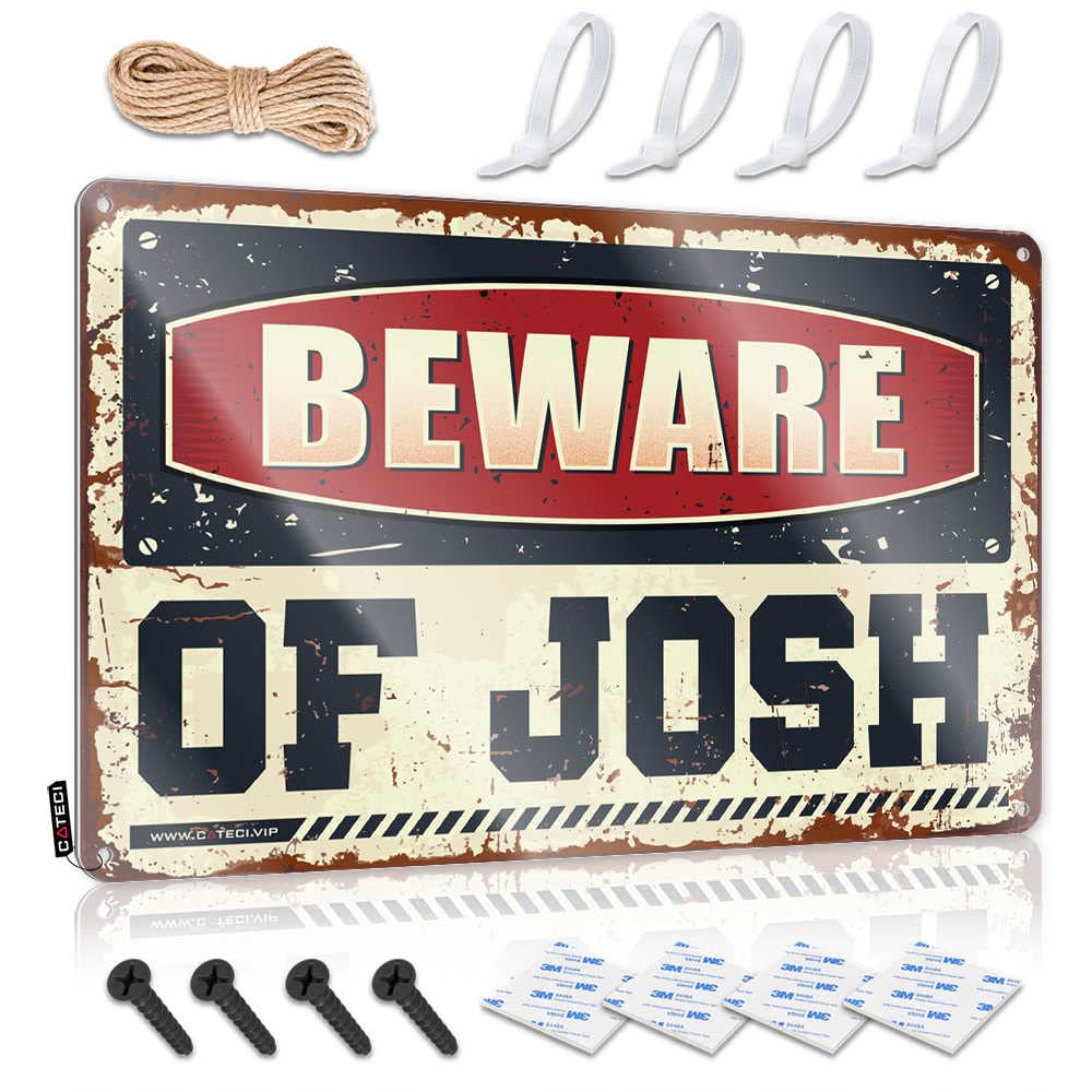 IBWNBBUSN Whiskey Signs For Home Bar Beware Of Josh Sign Bar Signs For Home Bar Decor Home Bar Tin Sign(30X40CM)