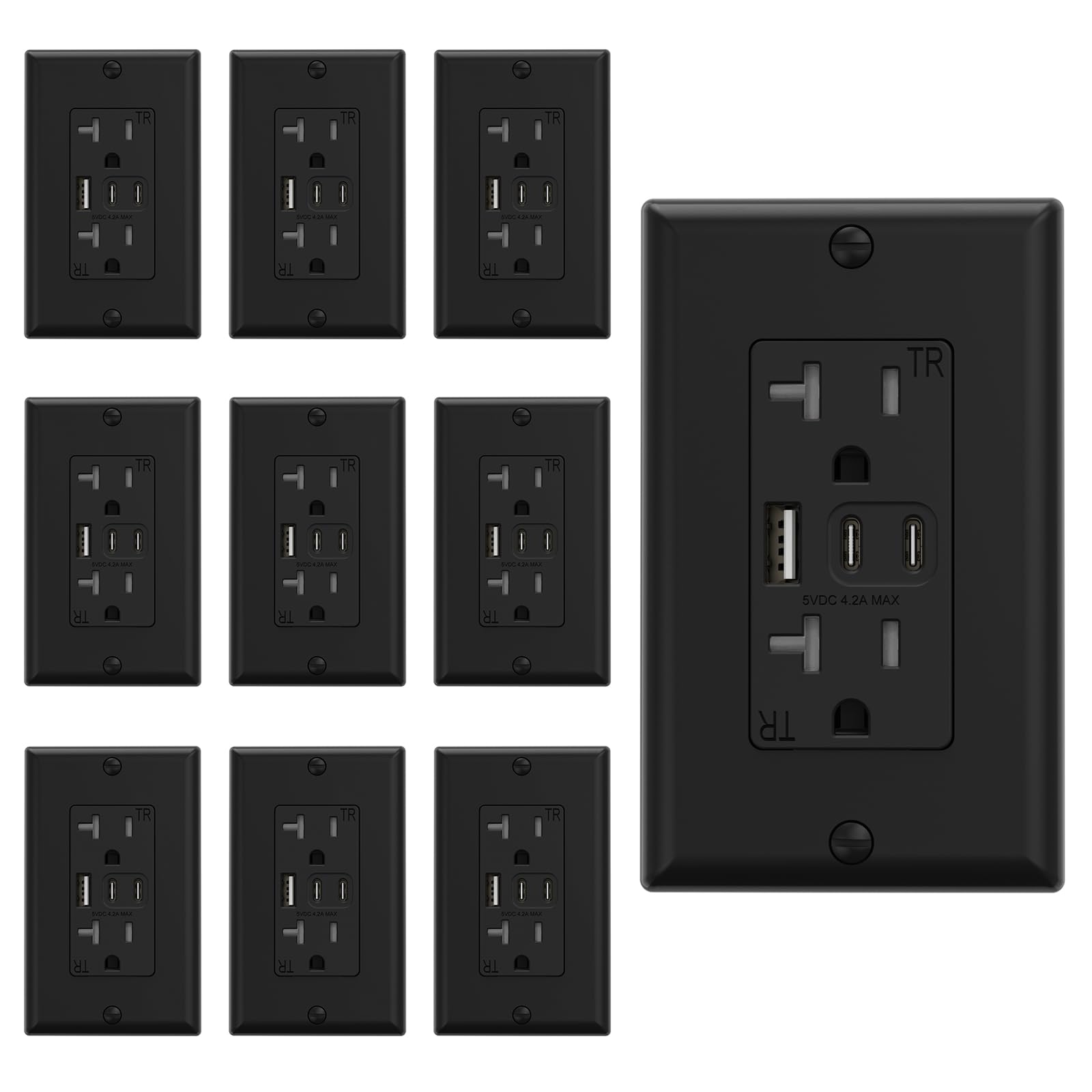 ELEGRP 2-Pack USB Outlet with 3 USB Ports -20 ELEGRP 2-Pack USB Outlet with 3 USB Ports -20