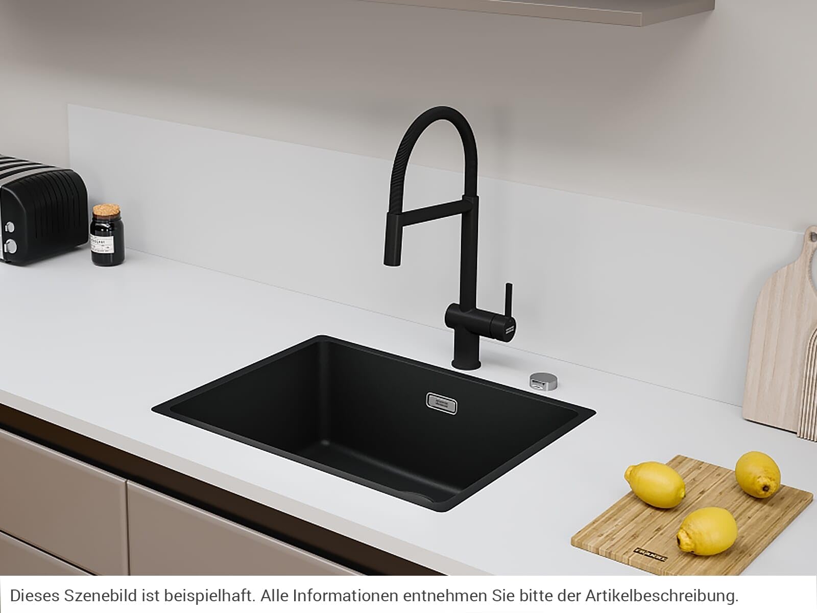 FRANKE 115.0653.409, Rubinetto per lavello da cucina Active Semi Pro spray, Nero opaco