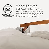 Vista 8 de Threadmill - Juego de funda de edredón de tamaño individual y color beige, funda de edredón transpirable, juego de 2 piezas de funda de edredón