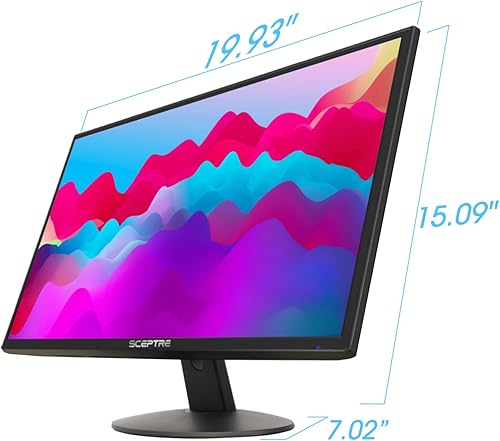 Miniatura 2 de Sceptre 22 pulgadas 1080p LED Monitor HDMI x2 VGA 99% sRGB montaje en pared listo altavoces integrados, negro máquina (serie E22)