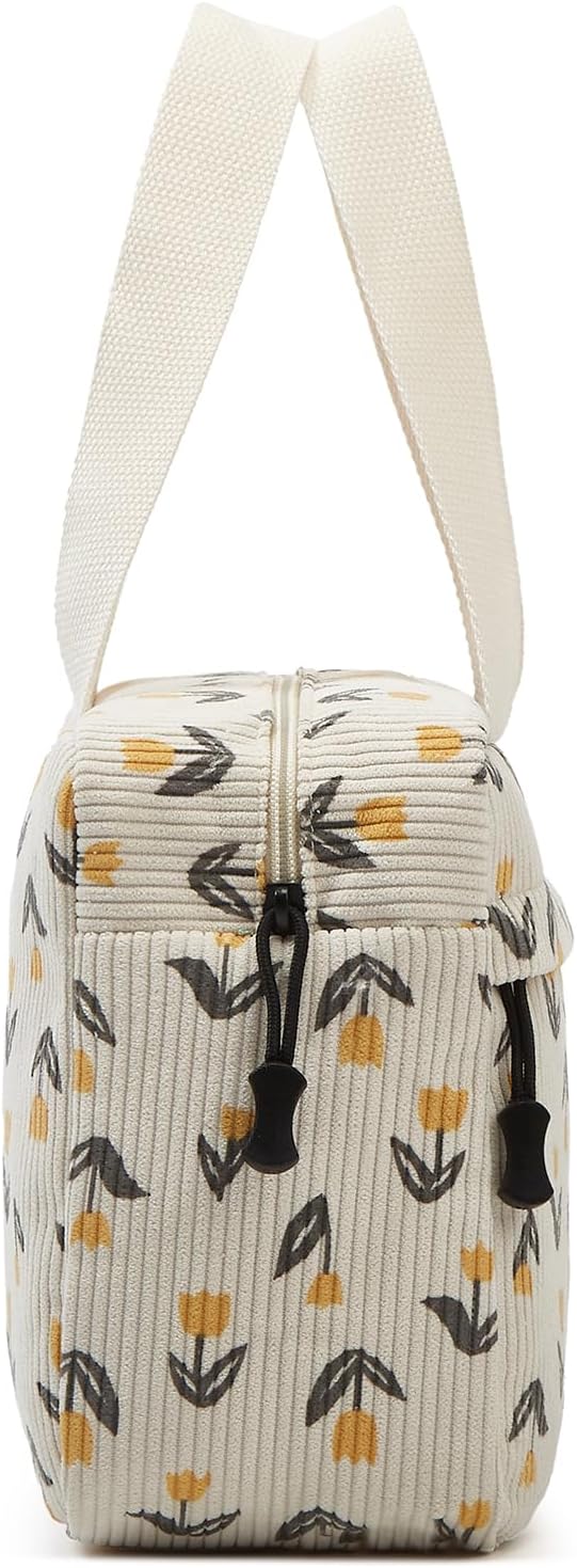 Large Makeup Bag for Women Corduroy Cosmetic bag Make up Bags Zipper Pouch with handle Cosmetic Organizer Toiletry Bag for Travel Storage - Image 5