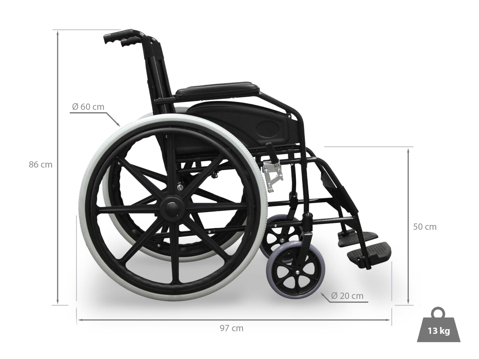 Silla de ruedas plegable aluminio Wellcore