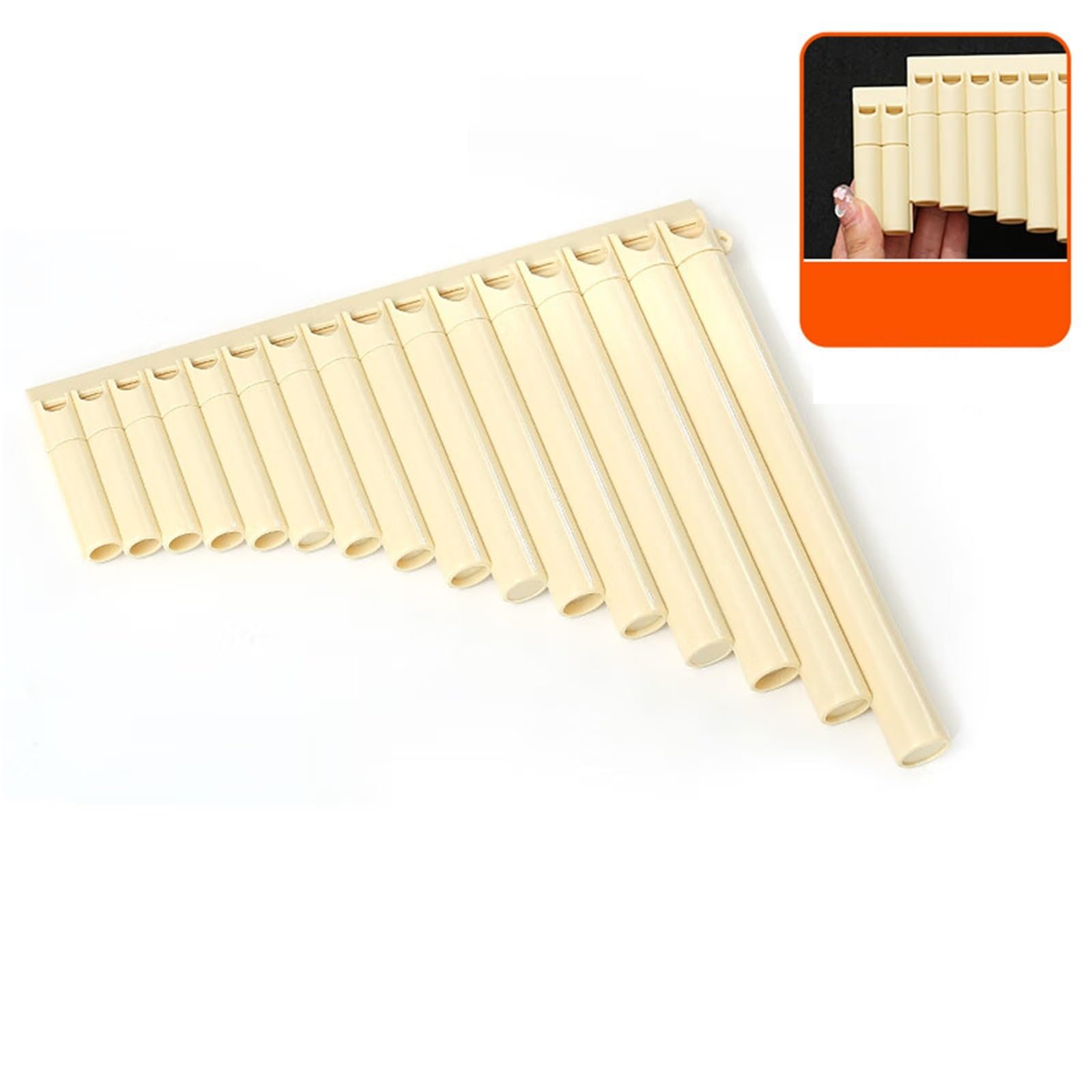 Flauto Pan Flauto Di Pan Professionale A 16 Tubi Per Principianti(Beige)