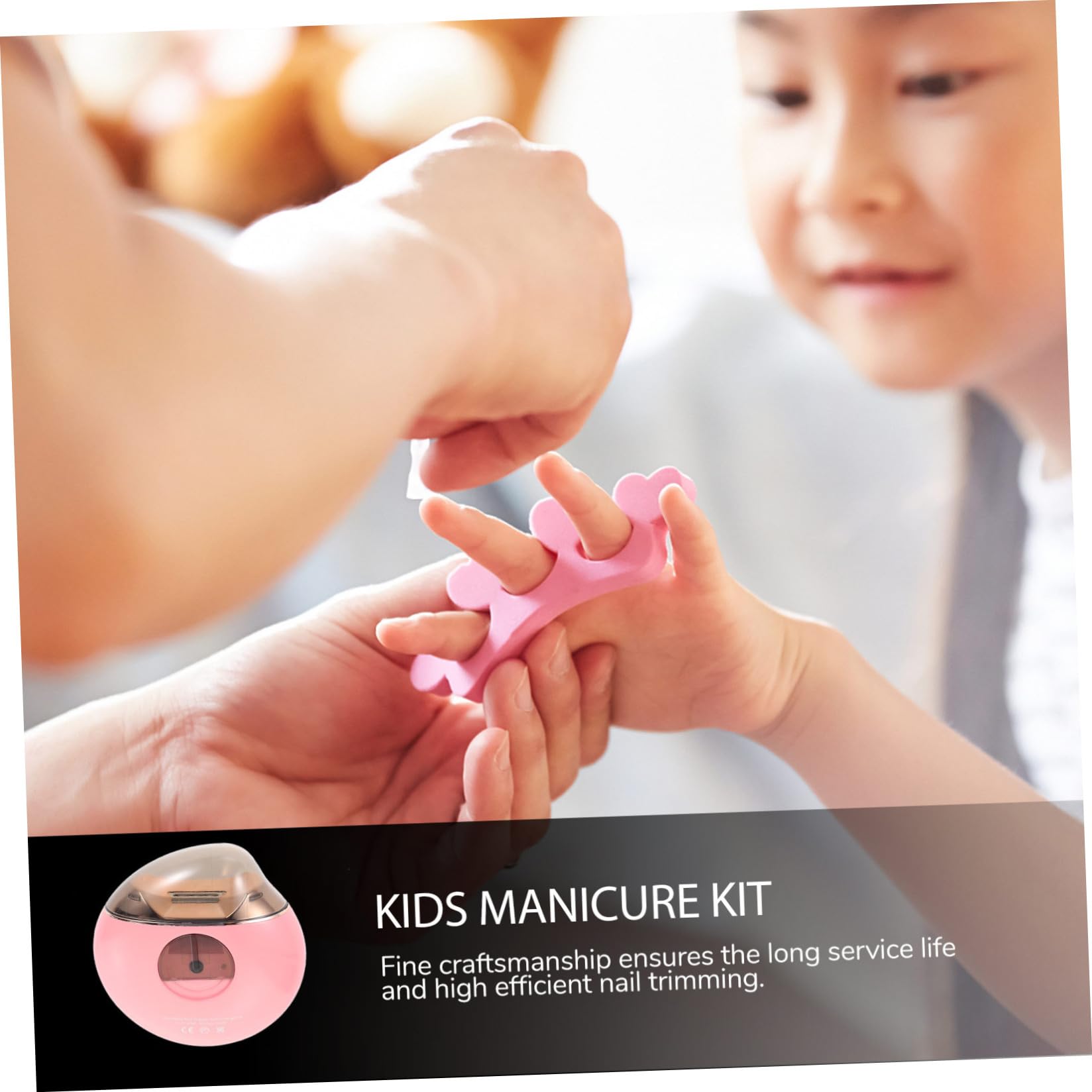 Cortaúñas Eléctrico Rosa de Plástico, 1 Juego con Cable USB | Cepillo Incluido, Cabezales de Recambio, Diseño Portátil y Ligero, para Niños y Hombres Mayores