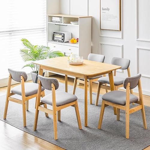 Miniatura 2 de YVYKFZD Juego de sillas de comedor, sillas de cocina de madera maciza, silla de comedor tapizada con respaldo curvo, silla de sala de estar con Gris