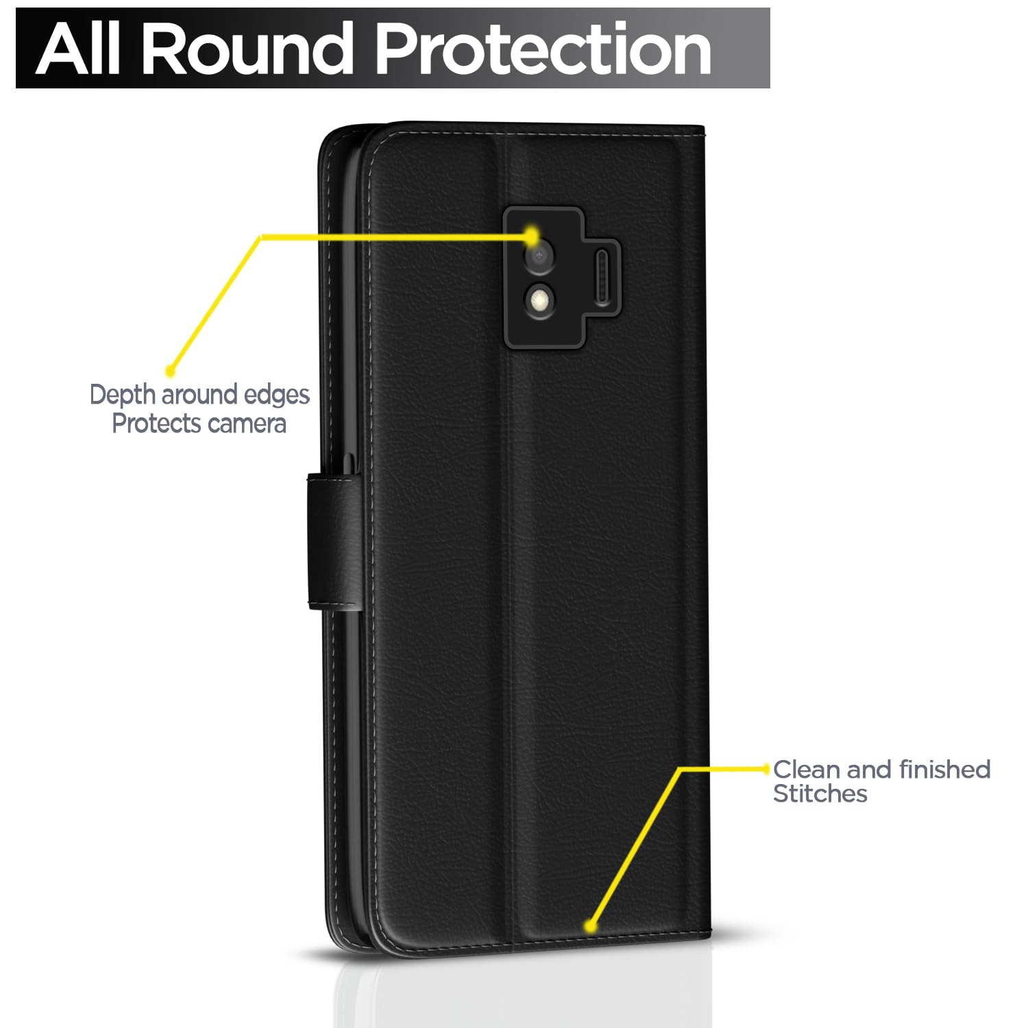Samsung Galaxy J2 Core Flip Cover - Leather Wallet Stand -4