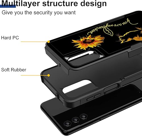 Miniatura 2 de Funda para Galaxy A13 5G, doble capa híbrida resistente resistente a prueba de golpes de policarbonato duro + funda protectora de silicona suave