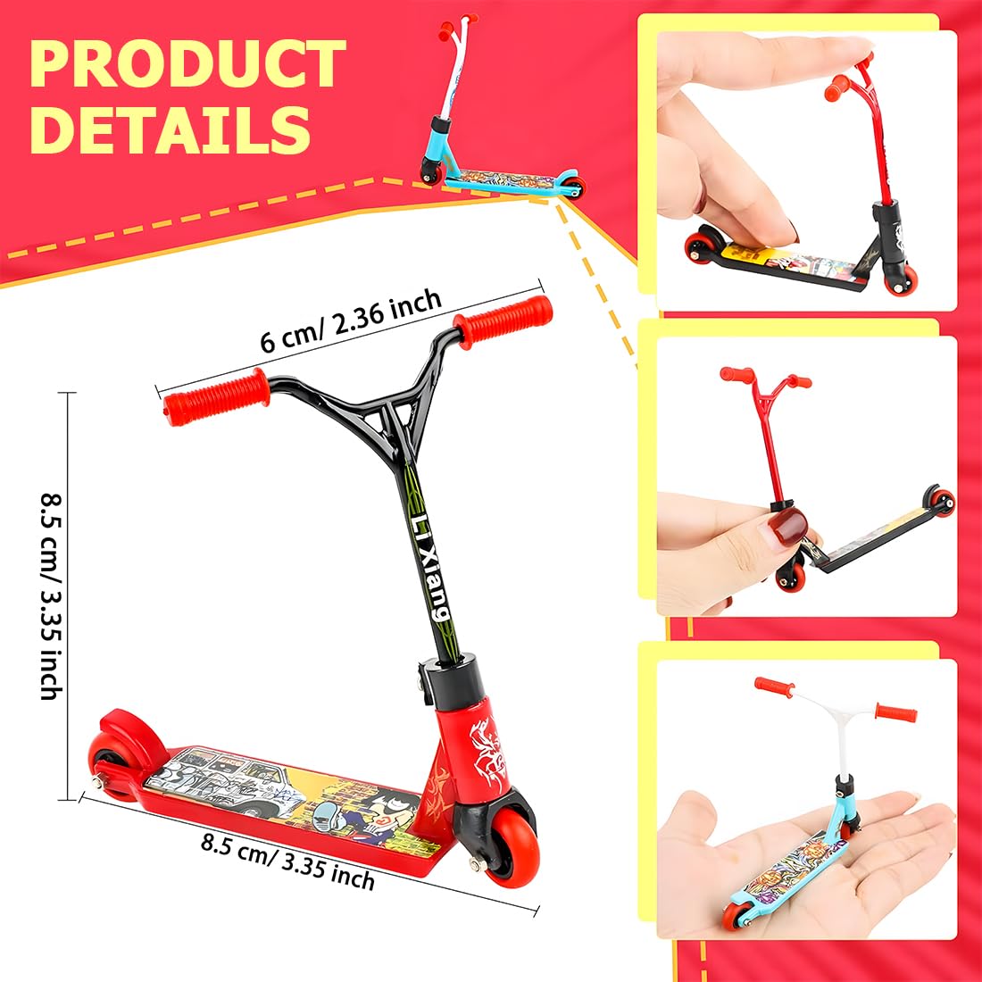 4 pezzi Mini monopattino, mini skateboard, skateboard da dito, per bambini, bomboniere, riempitivi per fotografie