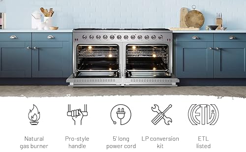 Forno FFSGS6244-60 Galiano 60 Inch Inch All Gas Double Oven Freestanding Range thumb #5