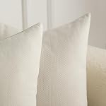 Mandioo Pack of 2 Chenille Throw Pillow Covers Elegant Design Soft and Luxurious Decorative Cushion Covers Pillowcase Couch Sofa Bedroom Living Room Decor 12x20 Inch 50x30cm Beige