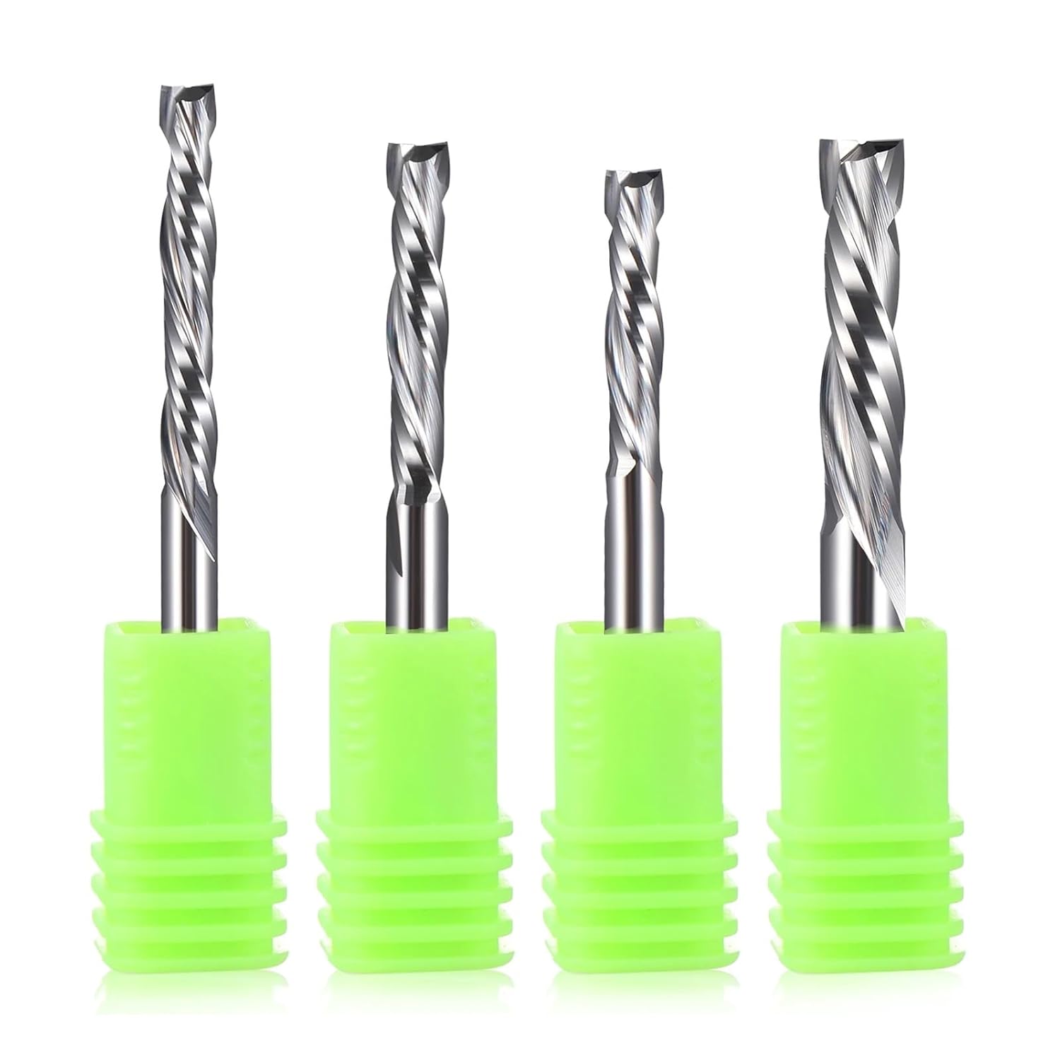 10Pcs 3.175/4/5/6/8/10mm Spiral Cut Double Edge Wordworking End Mill for Plywood Solid Wood(10Pcs 10x42x90L)