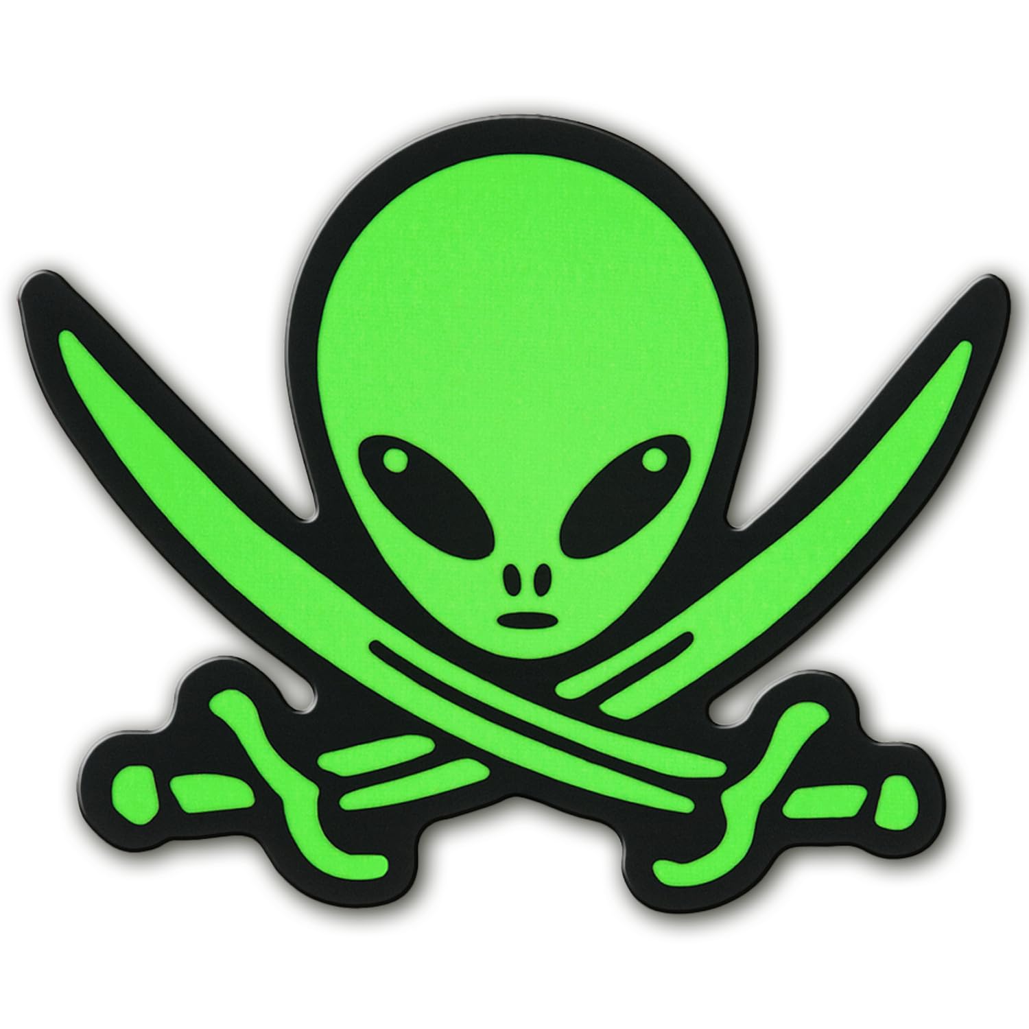M-Tac Morale Patch - PVC 3D Funny Military Tactical Patch - Tactical Cool Army Meme Patches for Vest, Backpacks, Hats - Hook and Loop Patches (Alien Glow in Dark)