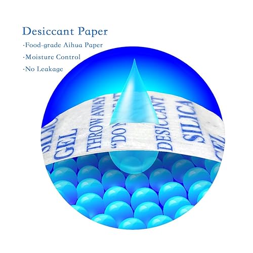 Miniatura 4 de Paquetes de gel de sílice, 500 paquetes de 500 paquetes de desecantes de grado alimenticio para control de humedad, bolsas absorbentes de humedad