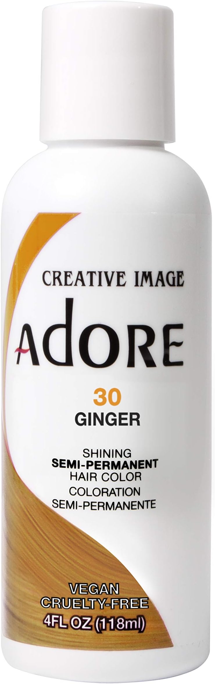 Adore Semi-Permanent Haircolor #030 Ginger 4 Ounce (118ml) (6 Pack)