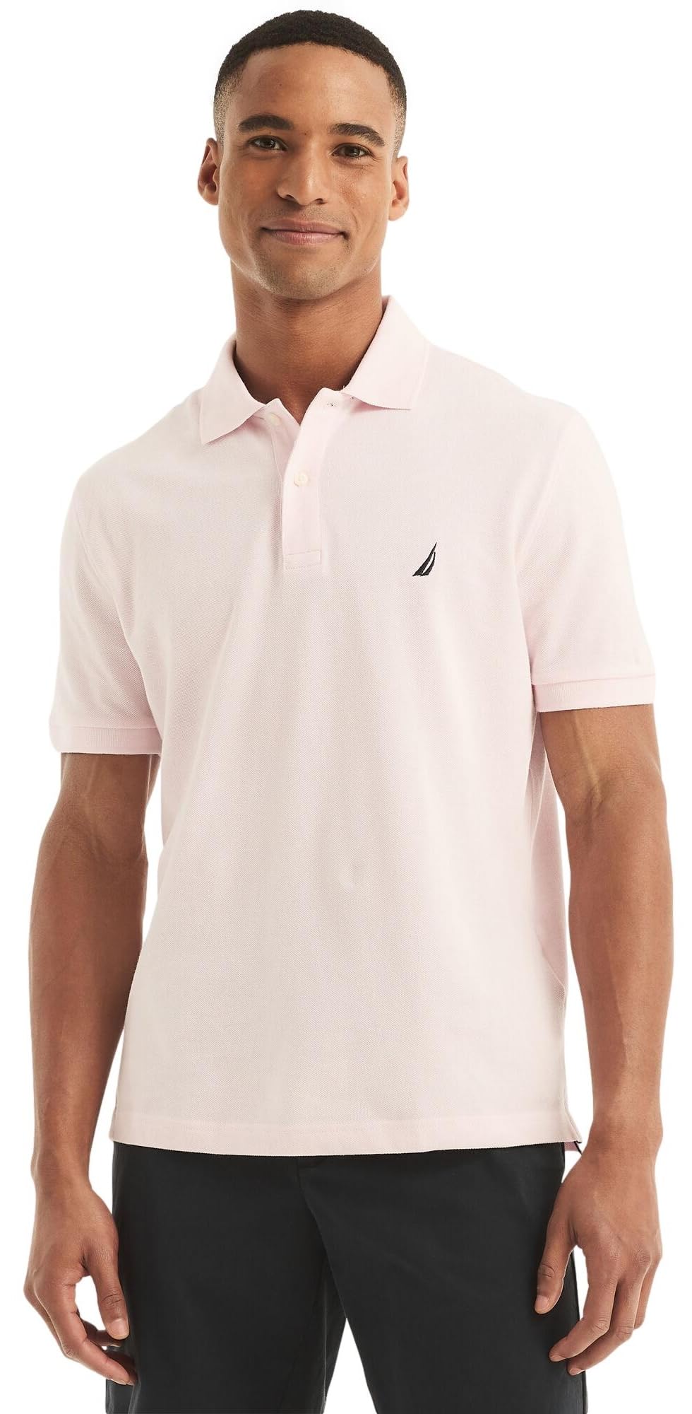 Nautica Men's Classic Short Sleeve Solid Polo Shirt, Cradle Pink, S