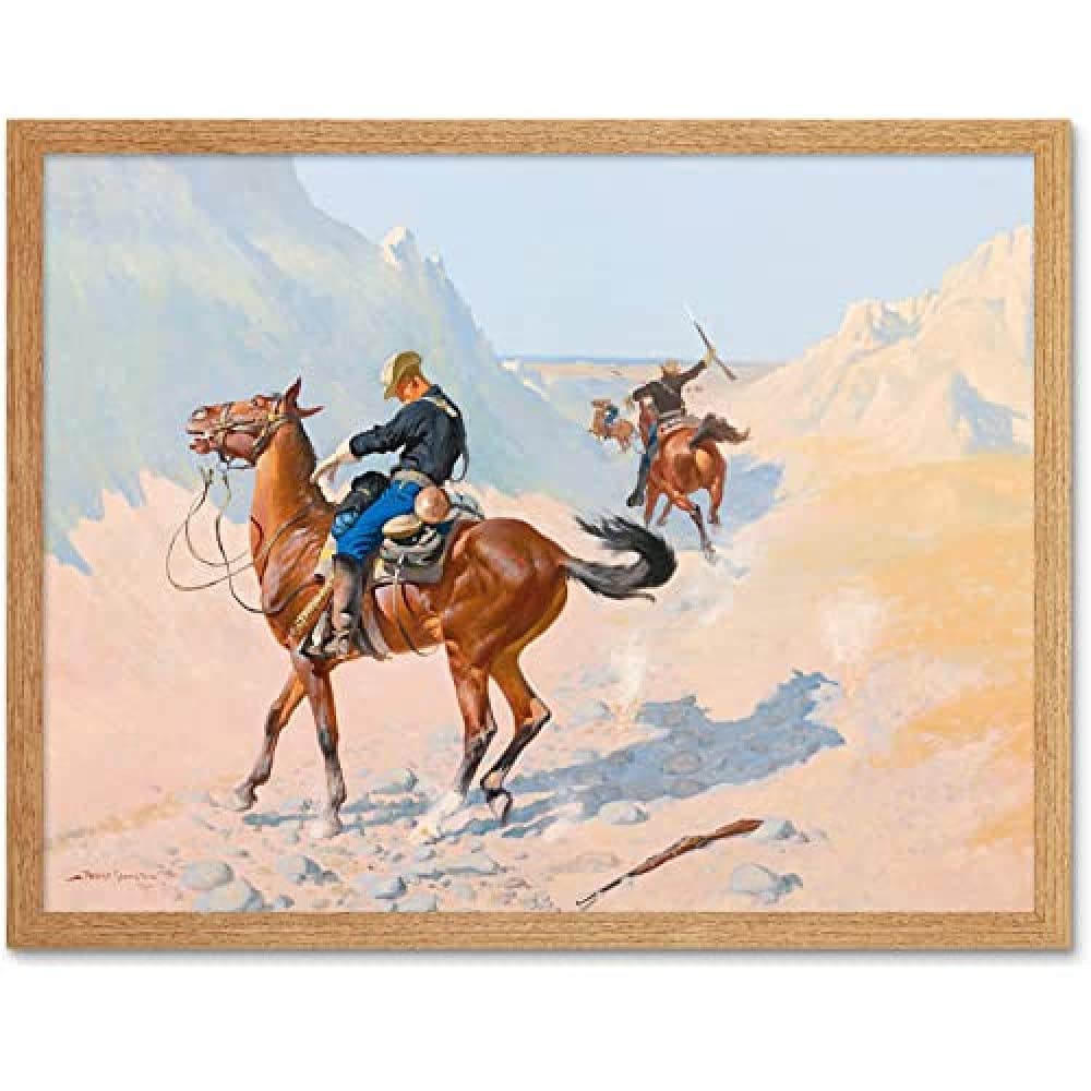 Remington Advance Guard Military Sacrifice Ambush Cavalry Painting Unframed Wall Art Print Poster Home Decor Premium