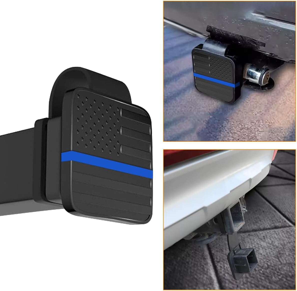 Mandark Trailer Hitch Cover, 2 Inch Trailer Receiver Tube Plug Insert Cap, Dustproof Automotive Exterior Receiver Tube Hitch Plug Protective Guard, Universal for Truck Trailer ATV (Blue) thumbnail