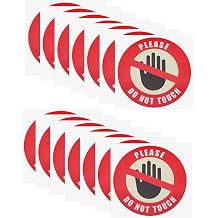 EMSea 15PCS Do Not Touch Sticker Diameter 6 Inches Round Vinyl Stickers Warning Sign for Walls Cars Trucks Bumpers Glass Factories Construction Sites