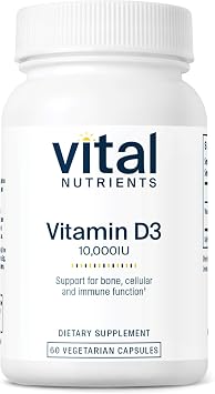 Vital Nutrients Vitamin D 10000 IU - Vitamin D3 Supplement - Healthy Bones, Teeth, Muscles*- Cellular & Immune Function - Calcium Absorption - Gluten, Dairy and Soy Free - 60 Capsules