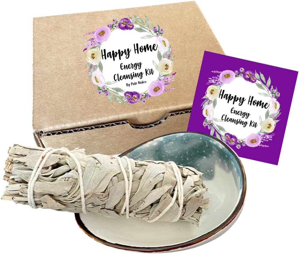 Sage Smudge Stick Bundle for Burning Smudging and Spiritual Incense Kit with Ceramic Abalone Shell