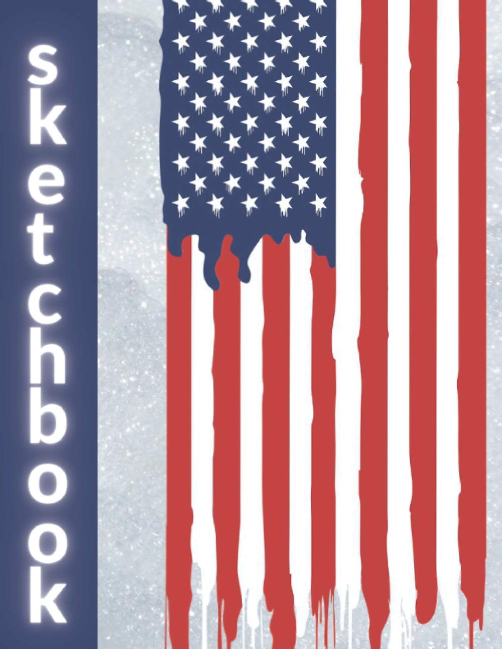 Sketchbook notebook for drawing doodling or sketching American Map, Flag | 120 Pages, 8.5x11 (Premium American Flag/Map Cover vol.3): American Map ... pages sketchbook for kids, teens & adults.