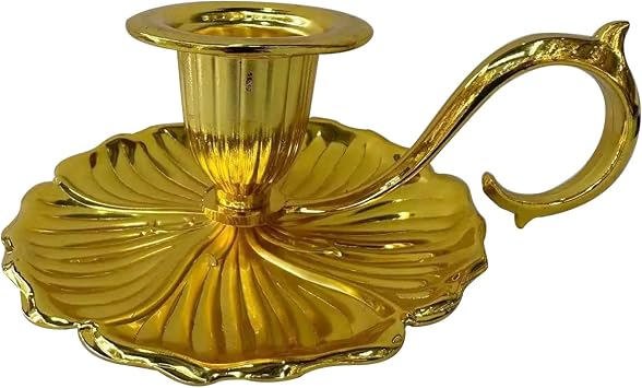 Vintage Candle Holder Detachable Metal Candlestick Holders with Handle Rustproof Taper Candle Holders for Christmas Wedding Home Decor 1, Gold