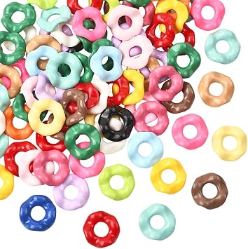 SUNNYCLUE 1 Box 100Pcs Wave Beads Wavy Beads Bulk Mini Plastic Acrylic Colorful Opaque Flower Spacers for Jewelry Making DIY Bracelets Necklace Earrings Keychains Crafts Supplies Women Adults