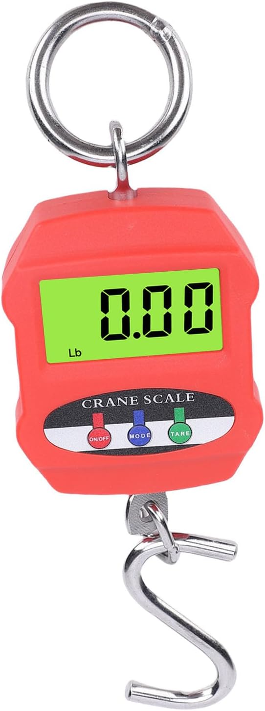 Kikumi Digital Hanging Scale 300KG 660LB Backlit LCD Screen Handheld Small Crane Scale with Hook for Farm Travel