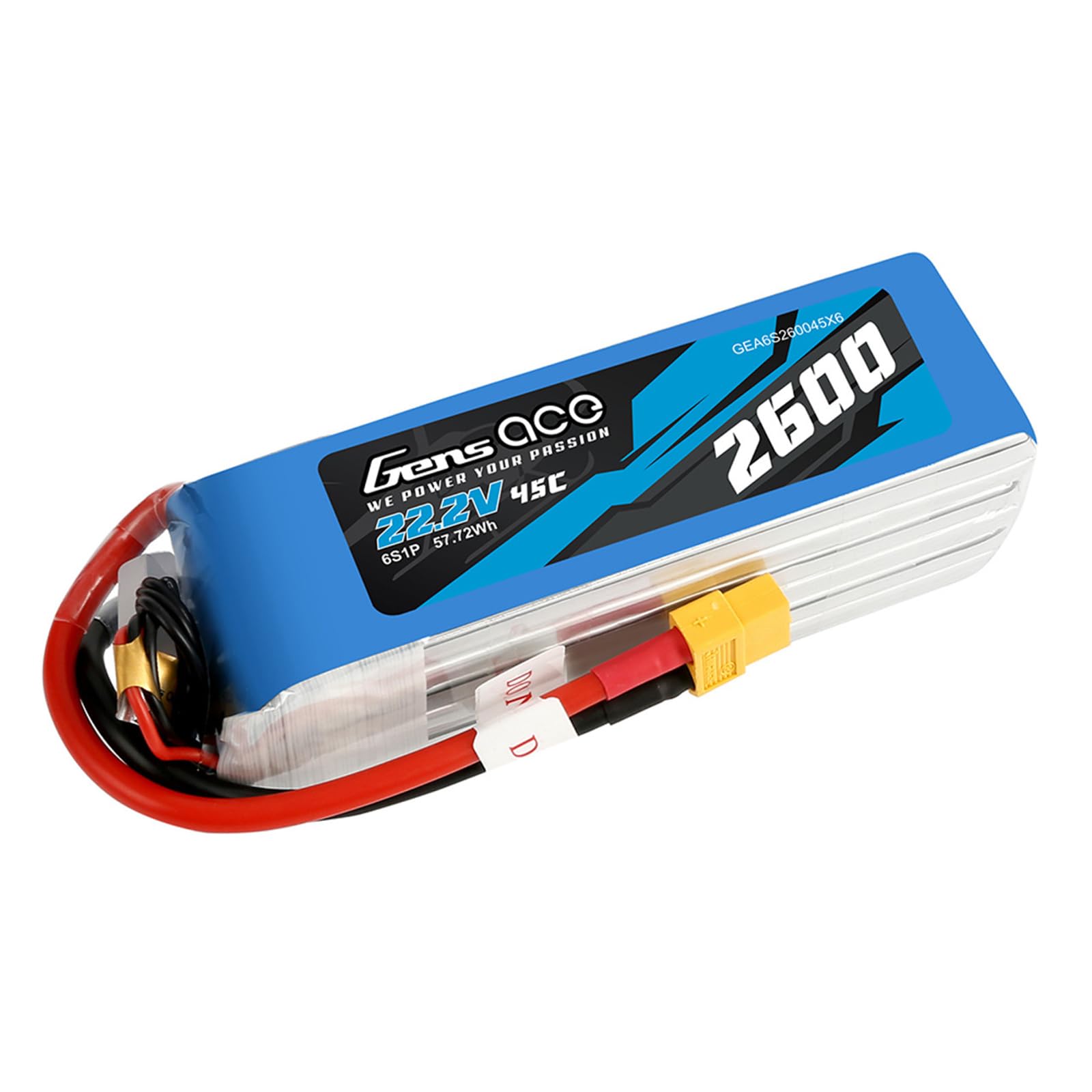 Amazon.com: Gens ace 2600mAh 22.2V 6S 45C Lipo Battery Pack with
