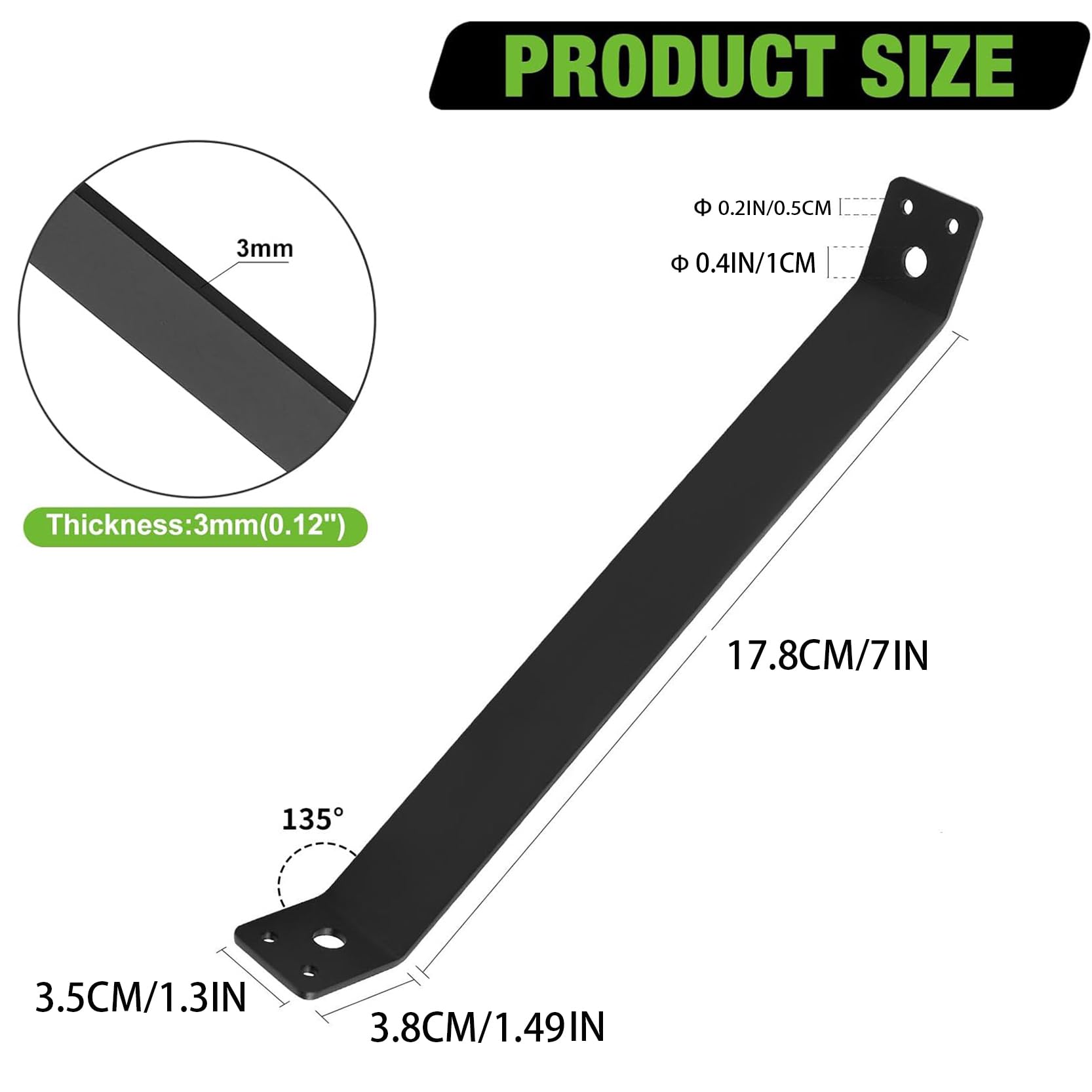 Refuerzo Angular de 45 Grados de Alta Resistencia para Postes y Vigas de Madera - Kit de Bricolaje, Conector para cenador, Soporte para Escritorio (6 Piezas)