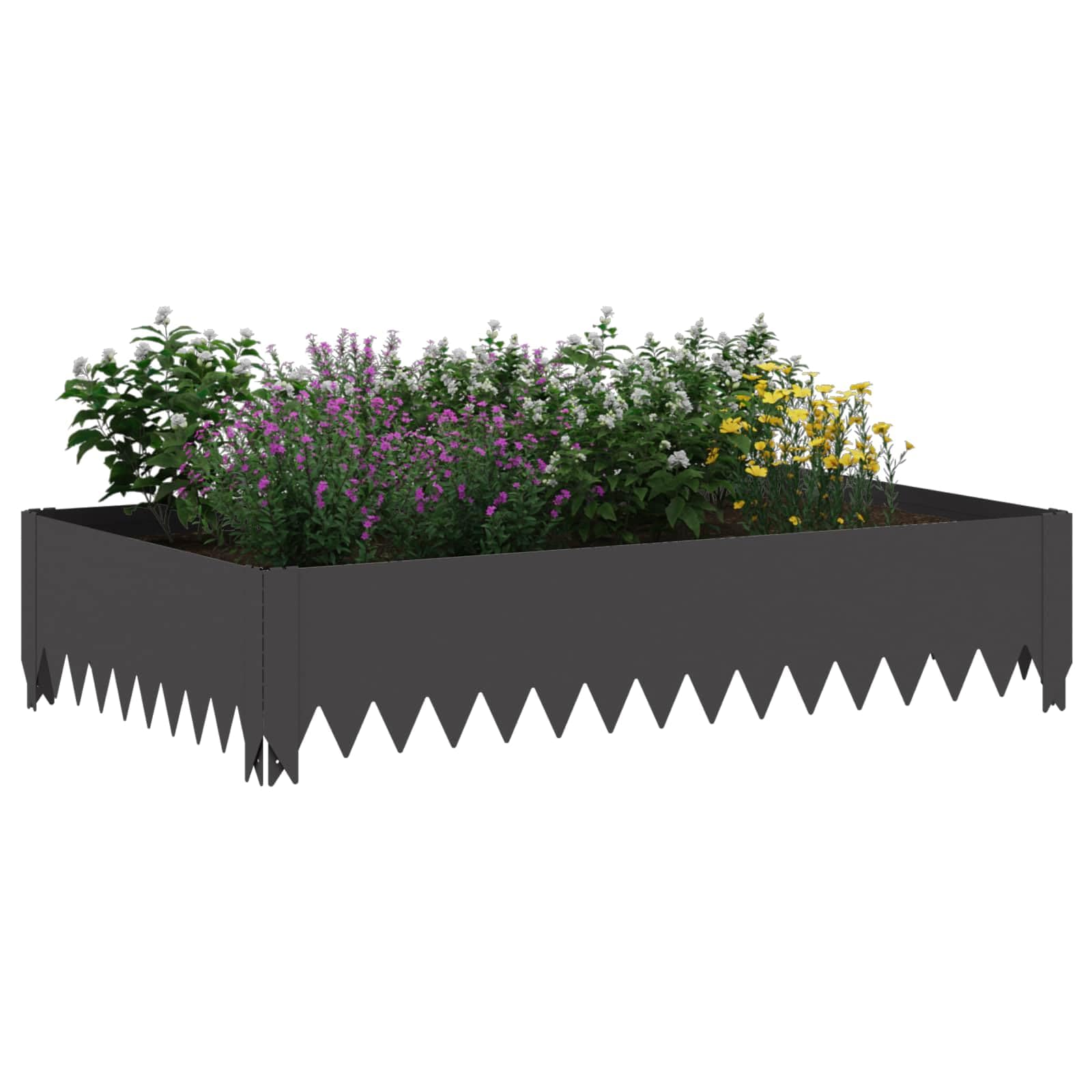 Gazonrand 4 szt. 100 x 60 x 20 cm stal czarna