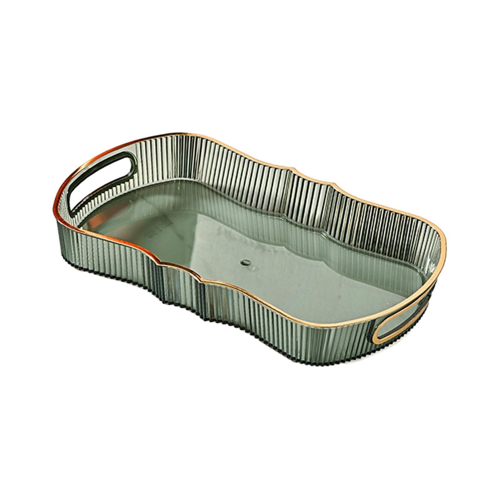 TWISAXC Multifunctional Decorative Tray Kitchen Serving Breakfast Snacks And Desserts Stylish Addition Items Are Beautiful And Delicate On Plate. Rectangle, Green, M